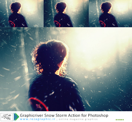  اکشن افکت برف و کولاک فتوشاپ گرافیک ریور-Graphicriver Snow Storm Action Photoshop